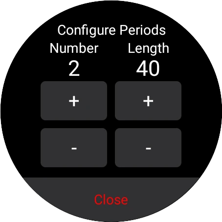 Periods length configuration