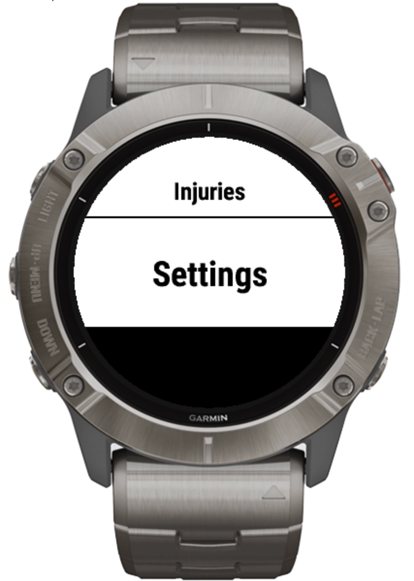 Settings screen