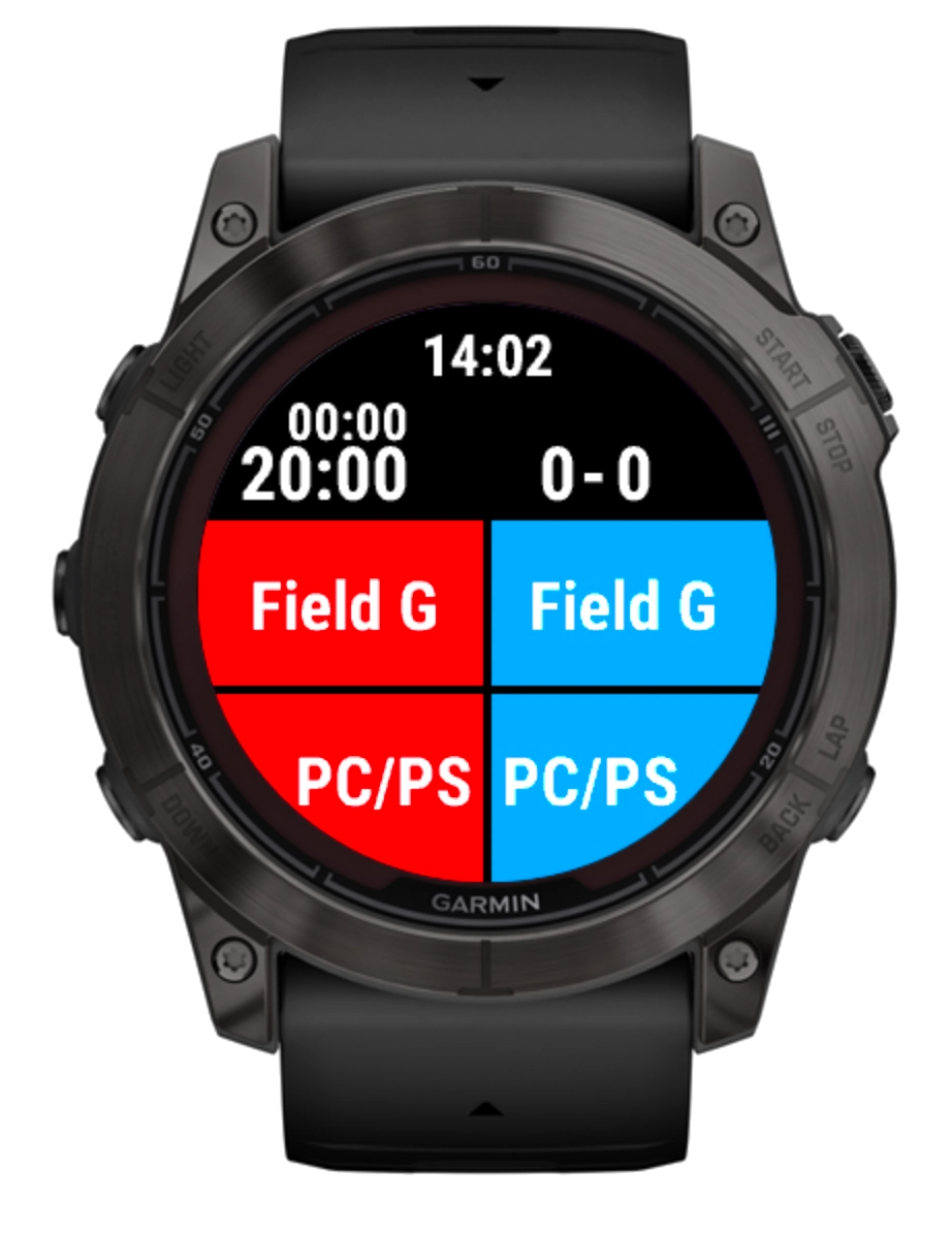 Garmin Watch with WTR Watch App main page
