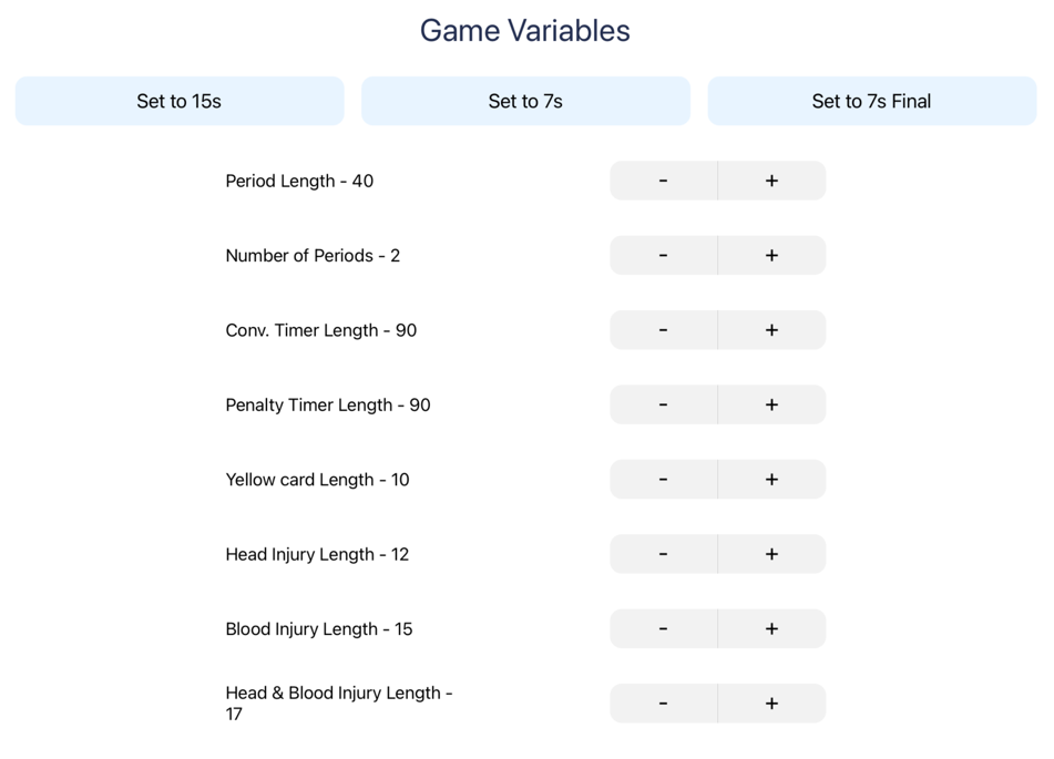 Pitch Side App Setting Up Game