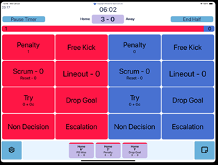 Pitch Side App Main Select Pentalty