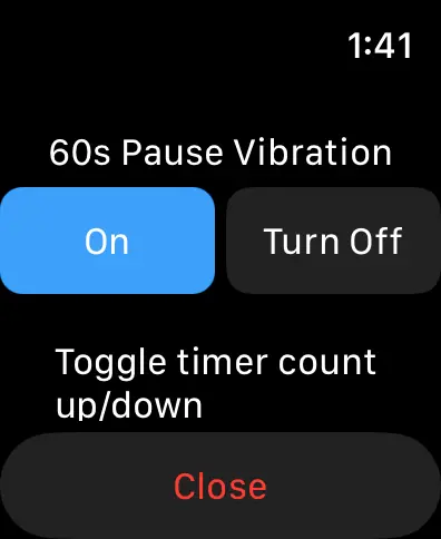 Pause vibration setting